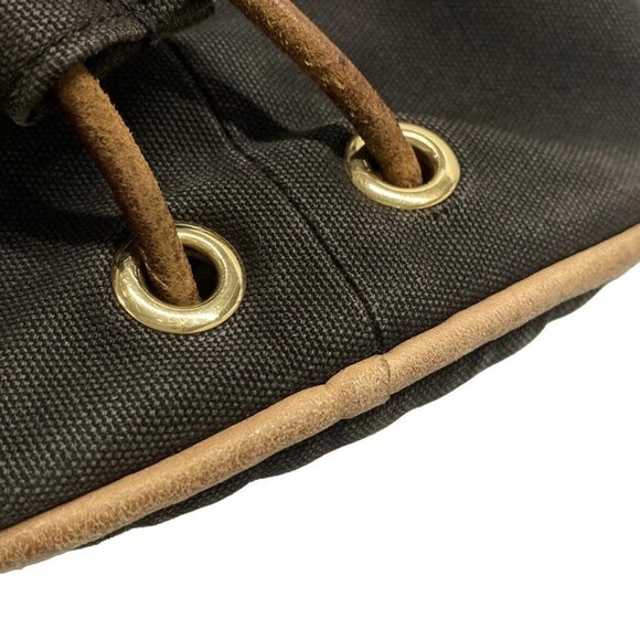 Auth HERMES Polochon Mimile - Black Canvas Leather Backpack - Picture 8 of 11